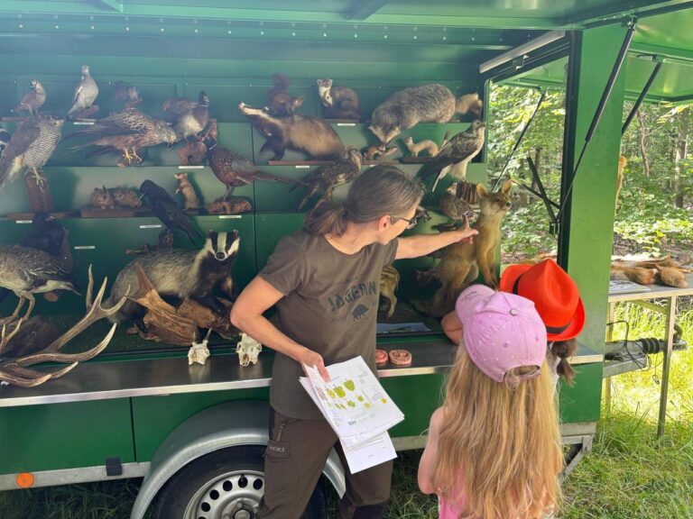 Jäger begeistern Ferienkinder mit rollender Waldschule